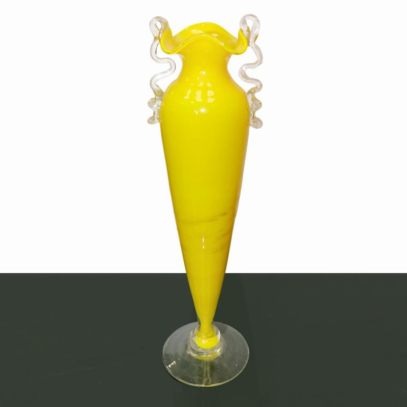 Vaso in Vetro di Murano Giallo