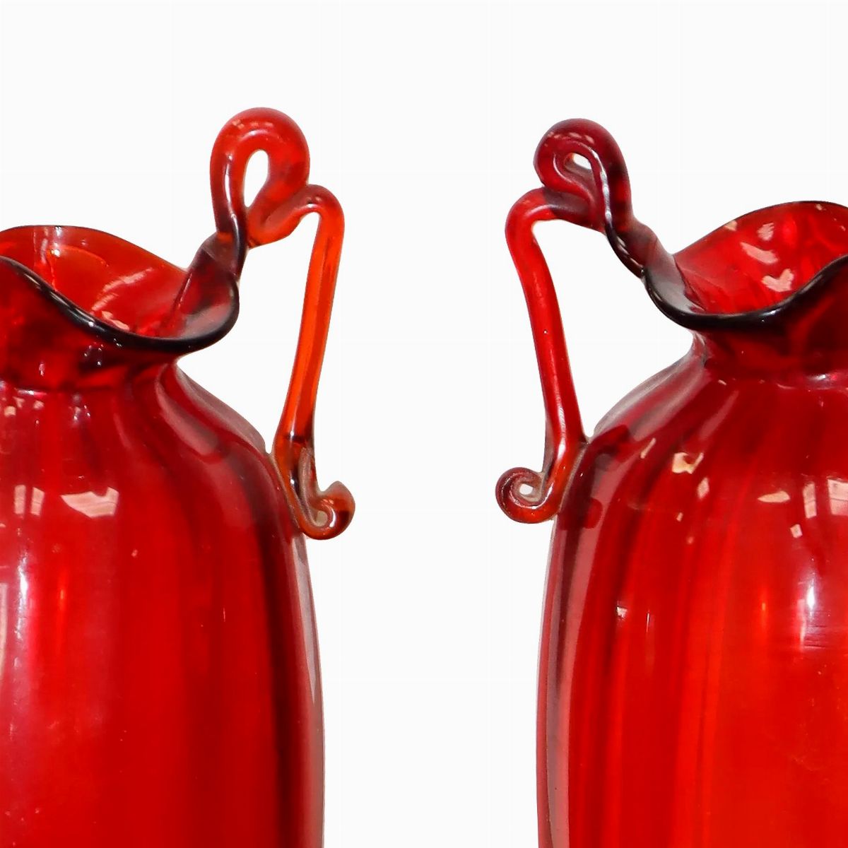 Coppia Vasi in Vetro di Murano Rosso