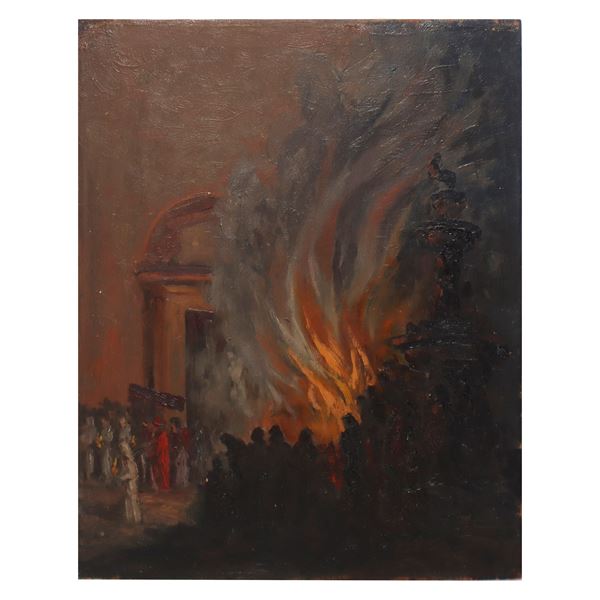 Bonfire with religious procession