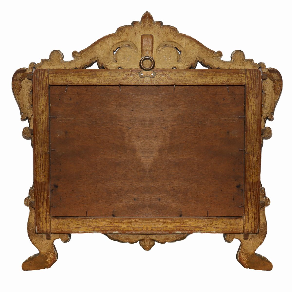 Specchiera in Legno Dorato a Foglia con Specchio al Mercurio
