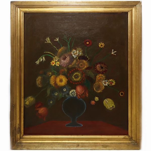 Still life of vase with flowers