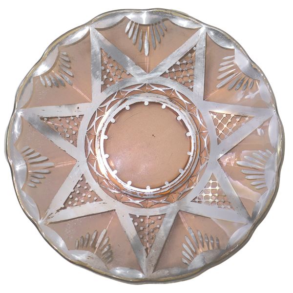 Liberty plate in glass with silver decoration