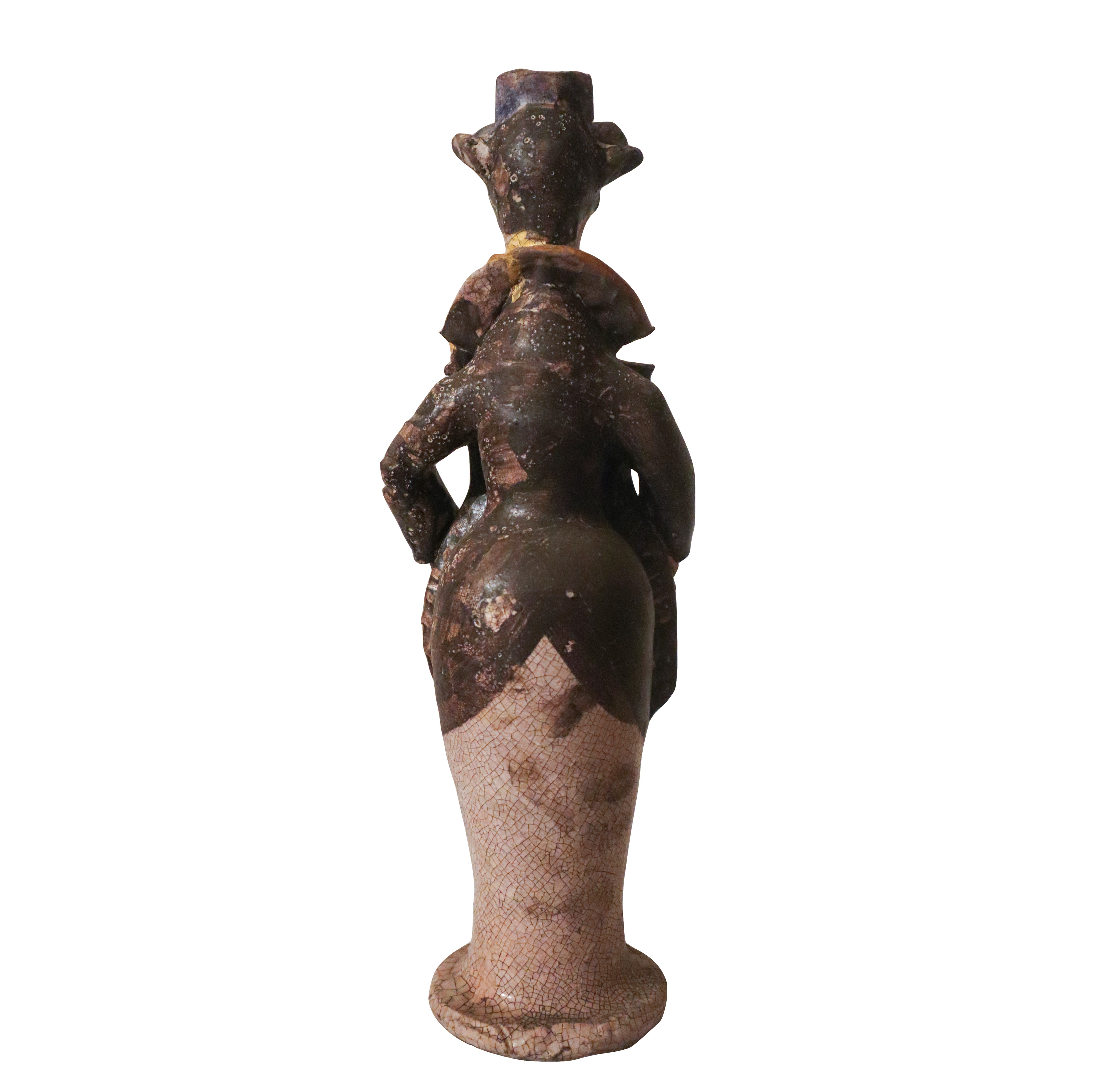 Lumiera in Ceramica Policroma di Catagirone, Figura Maschile Siciliana