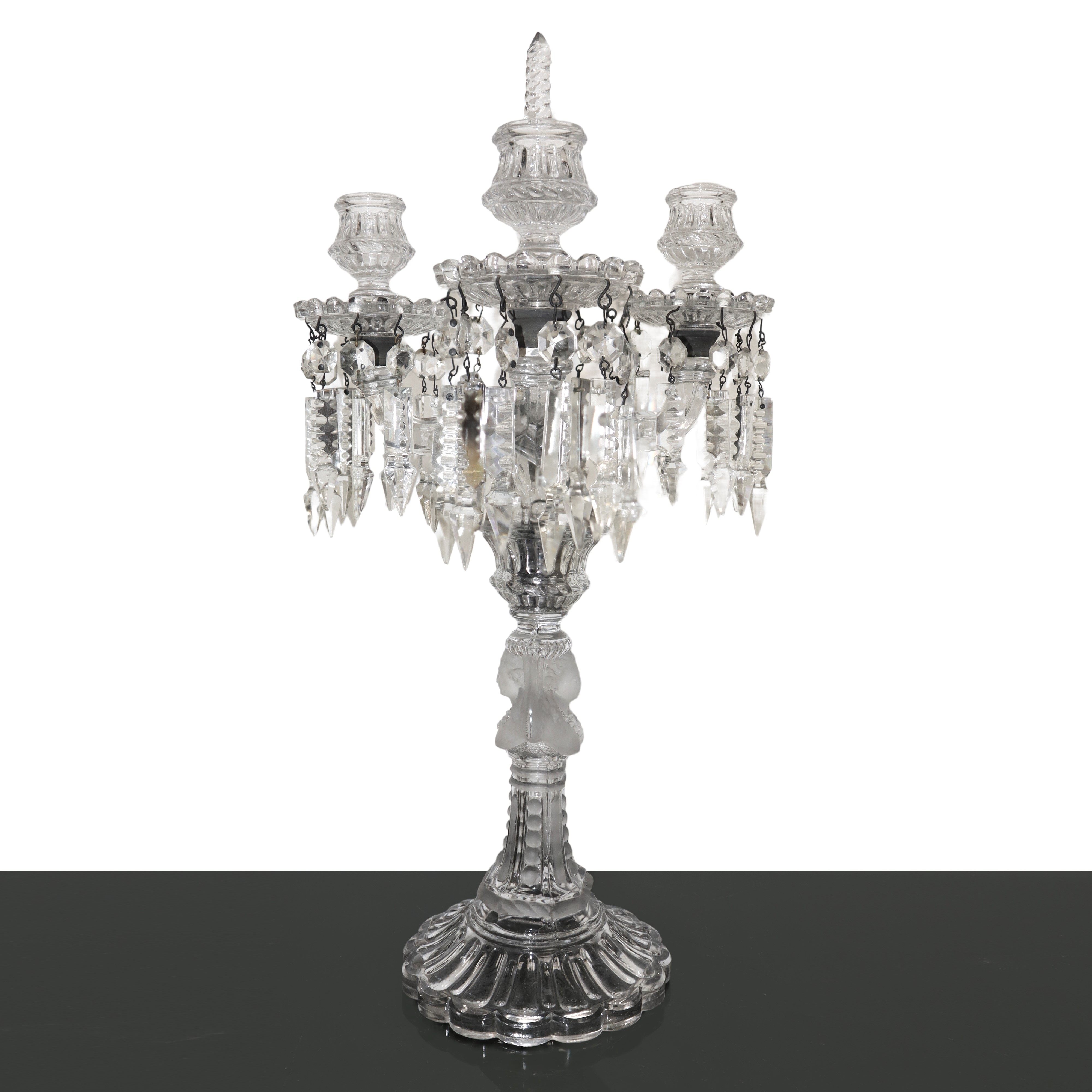 Candelabro in Cristallo a Tre Luci in Vetro di Murano