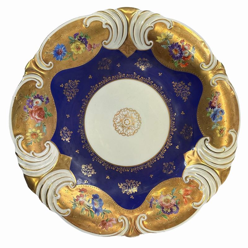 Tulowice Porcelain Poland - Piatto da Muro in Porcellana Dipinta a Mano nei Motivi Floreali