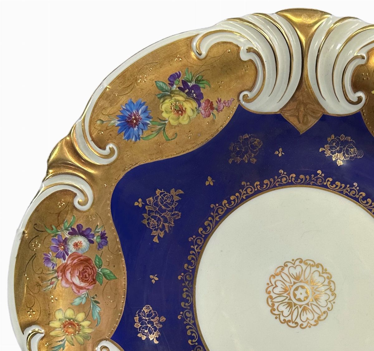 Tulowice Porcelain Poland - Piatto da Muro in Porcellana Dipinta a Mano nei Motivi Floreali