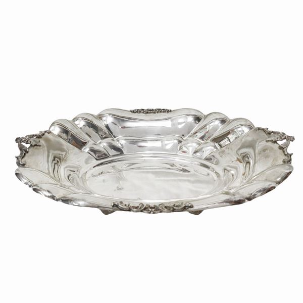 Oval silver dessert tray