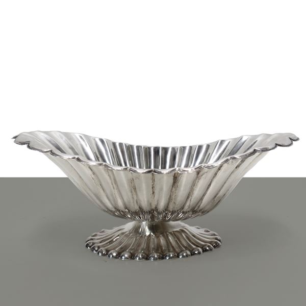 Small oval cake stand in silver