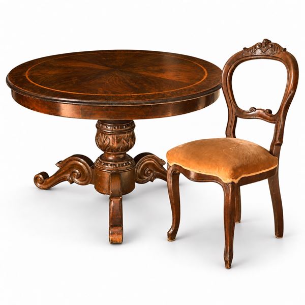 Round table with 6 chairs