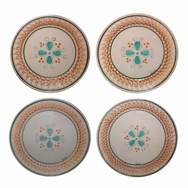 4 "Fratantoni" majolica plates Santo Stefano di Camastra