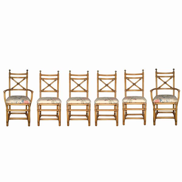 Italo Gasparucci - N°6 Bamboo chairs and golden brass knobs