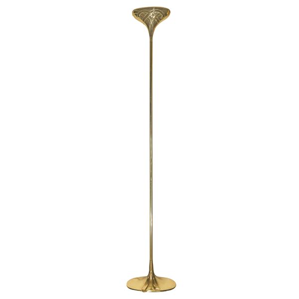 Golden metal floor lamp