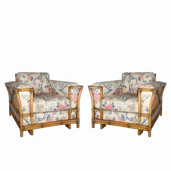 Italo Gasparucci - Pair of bamboo armchairs