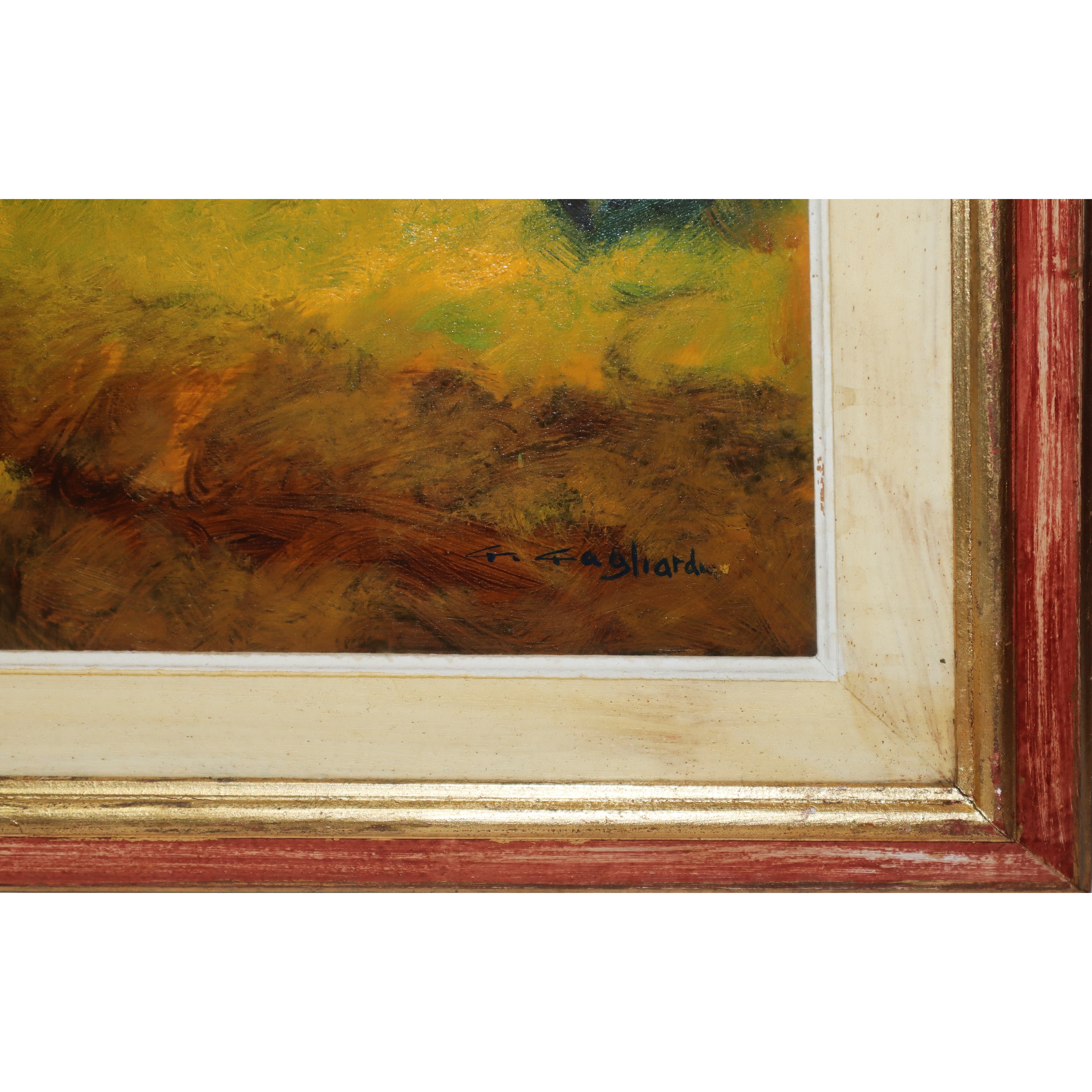 Coppia di dipinti, Paesaggio campestre con case