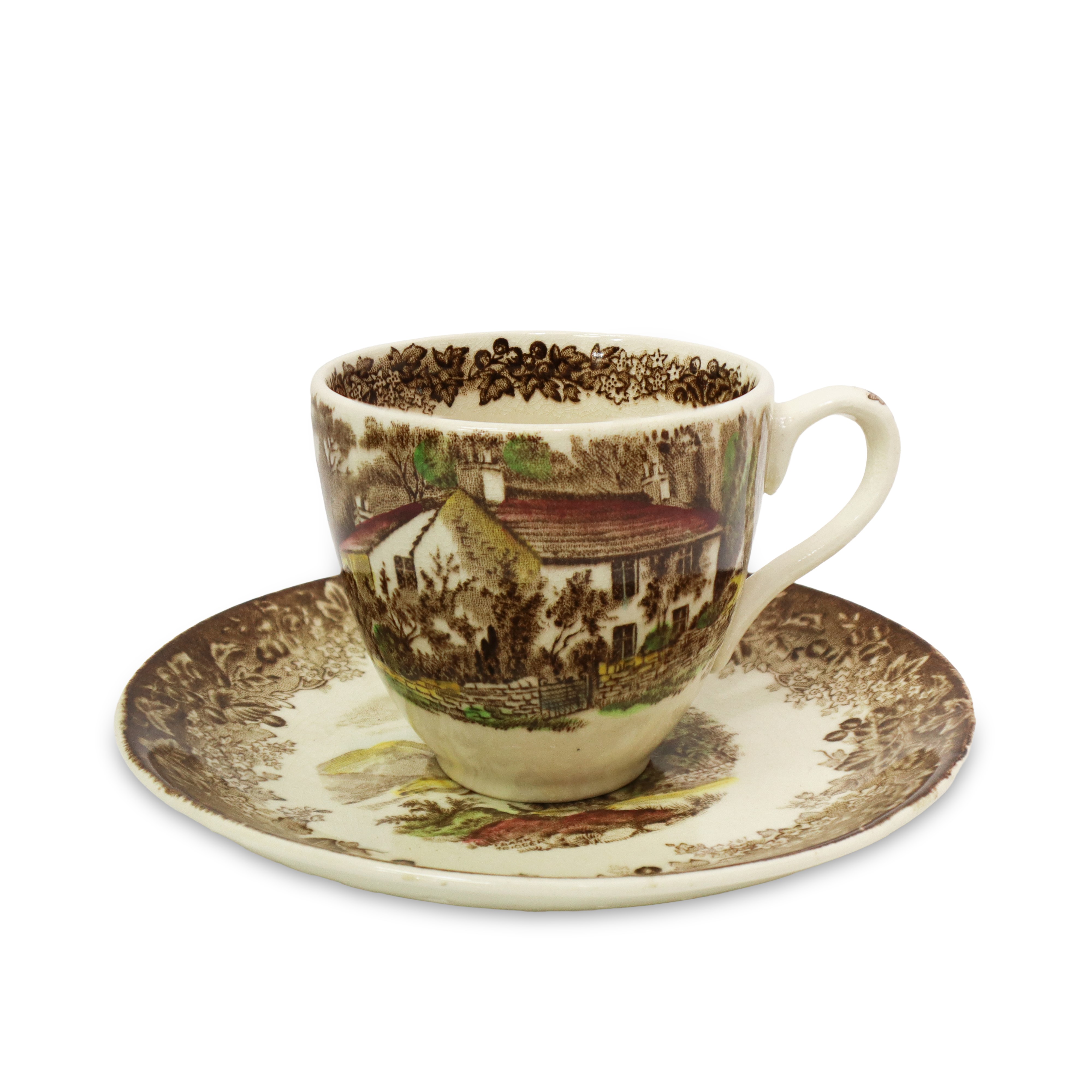 J & G Meakin, Servizio da caffè in porcellana policromata, disegno Romantic England