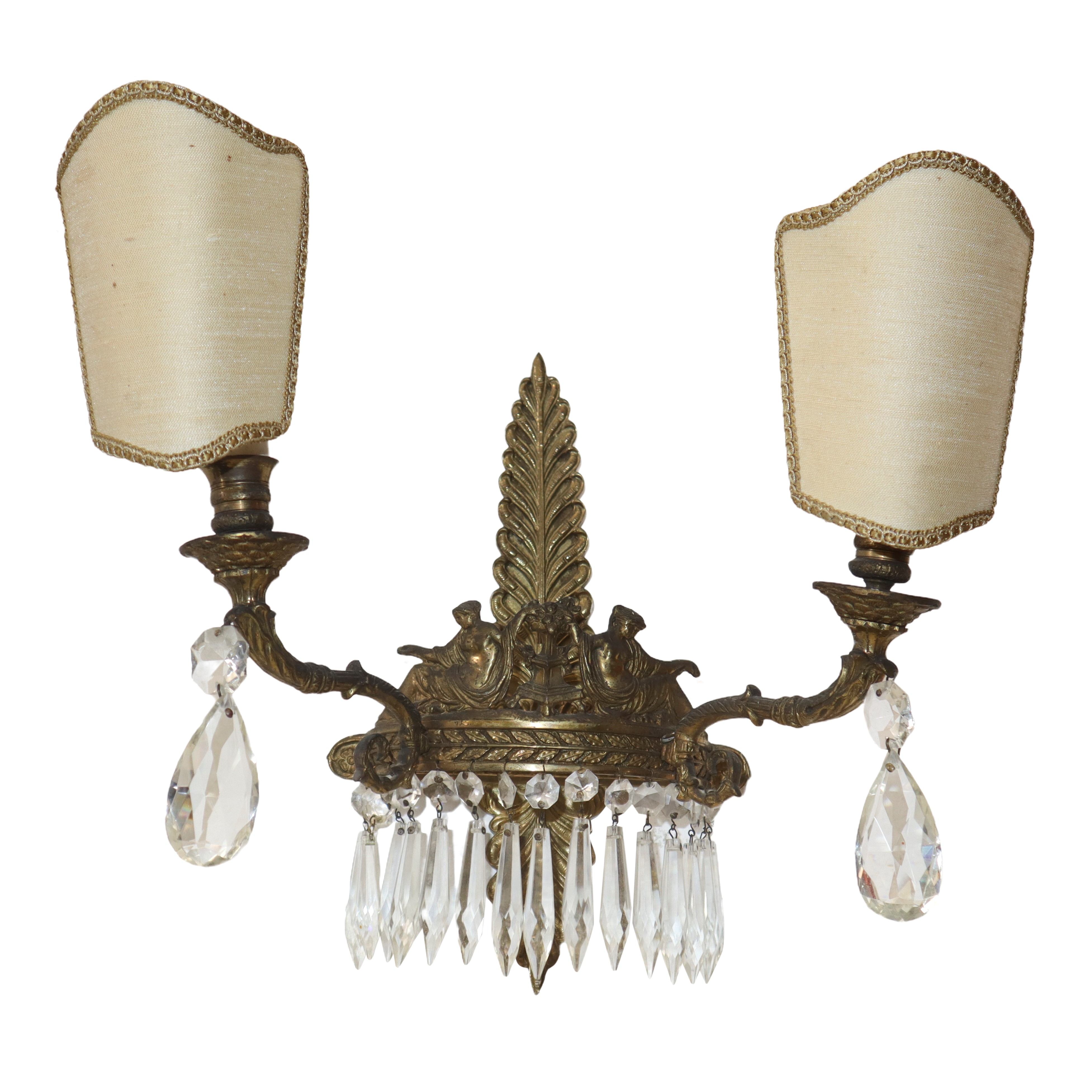 Coppia di Applique a 2 Luci Stile Napoleone III