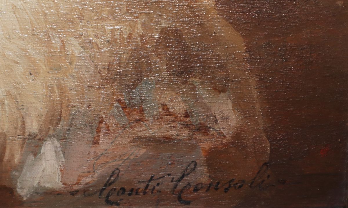 Sebastiano Conti Consoli - Ritratto di Donna con Stola di Pelliccia Bianca