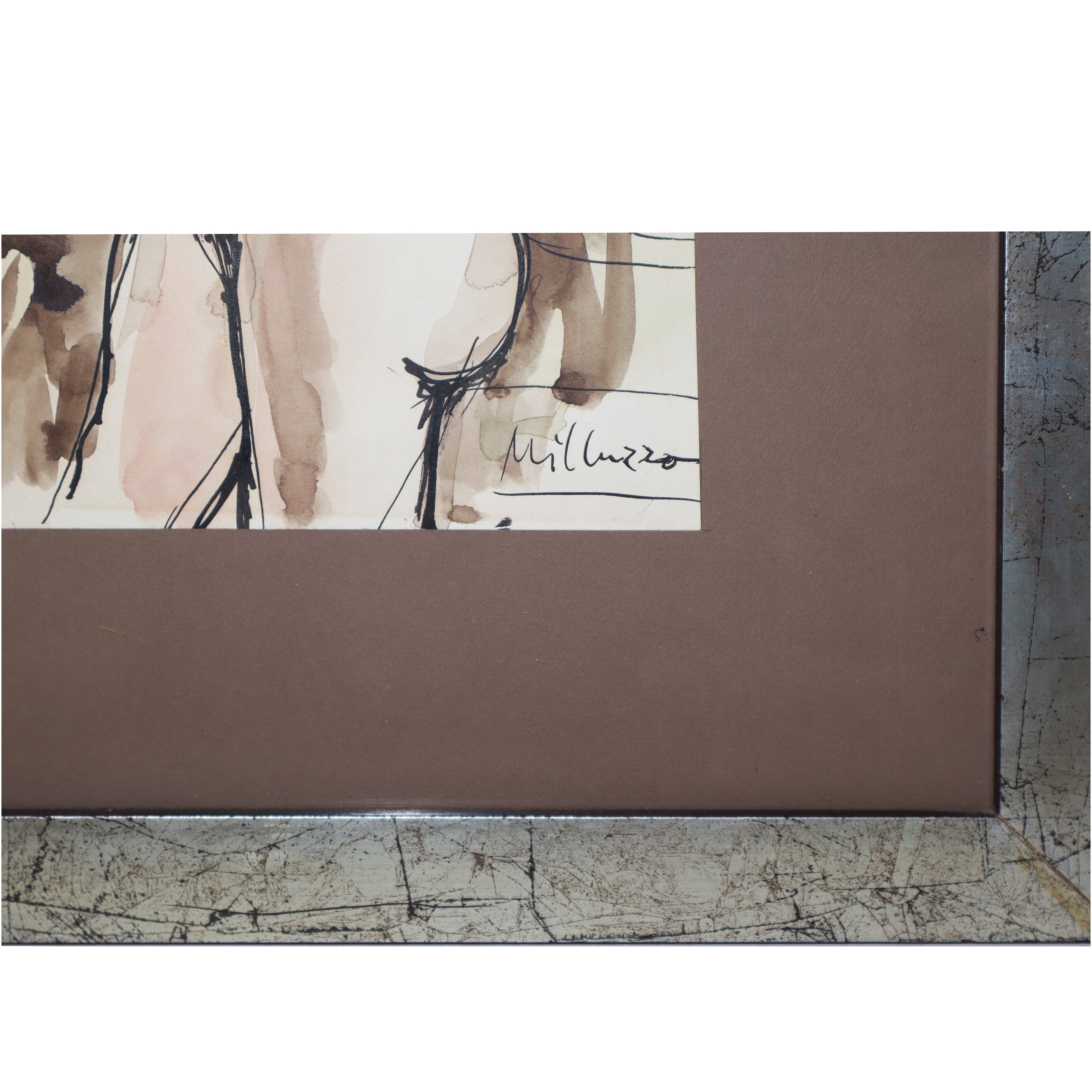 Sebastiano Milluzzo - Nudo di donna, acquarello su cartoncino