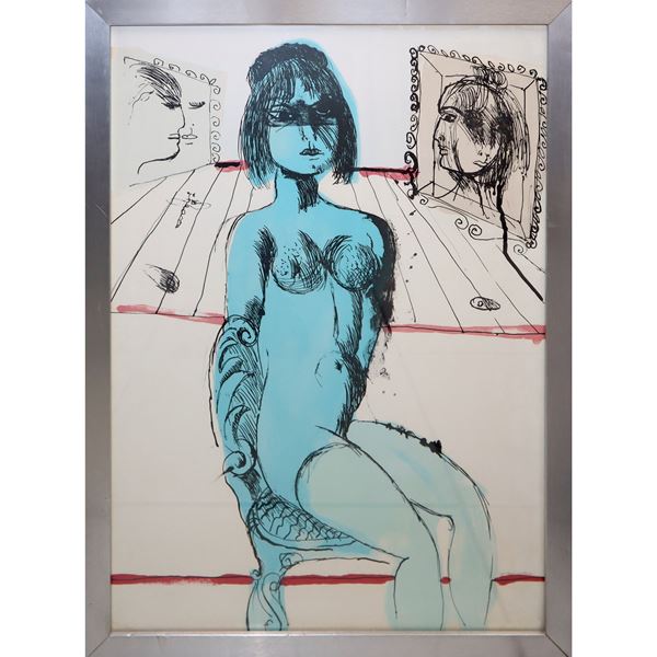 Bruno  Cassinari - Seated Nude Woman
