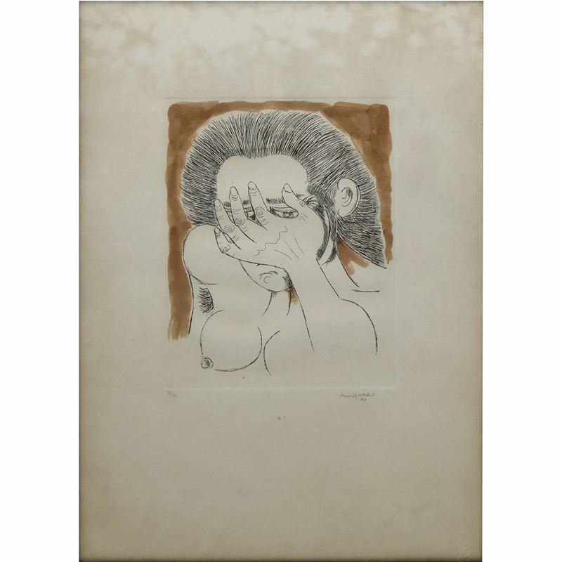 Giuseppe Migneco - Viso di Donna Nascosto dalla Mano