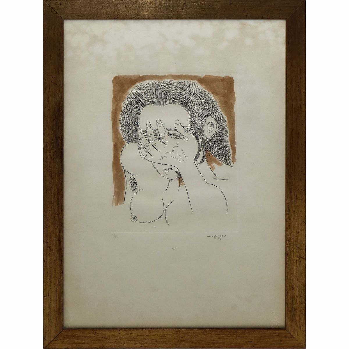Giuseppe Migneco - Viso di Donna Nascosto dalla Mano