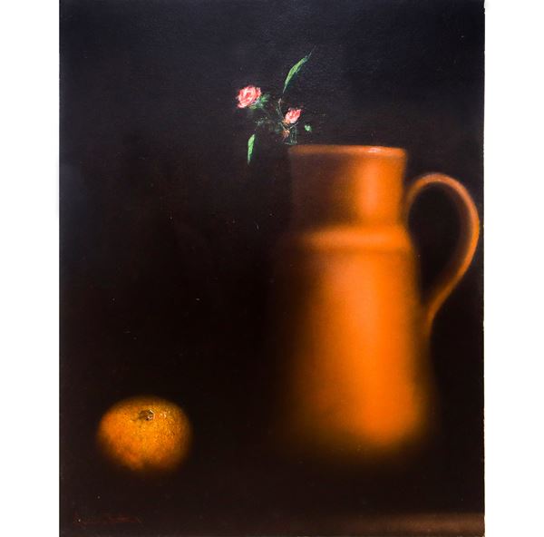 Francesco  Bertrand - Vase, fruit and roses