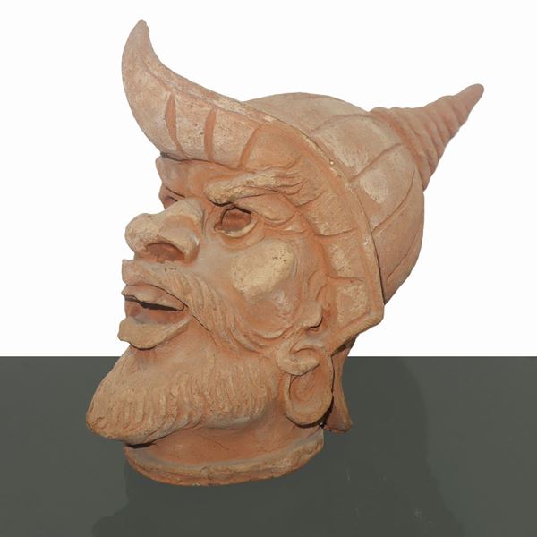 Giuseppe Fortunato  Pirrone - Sicilian terracotta head of Rodomonte