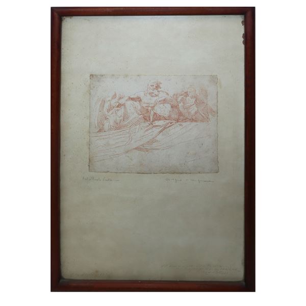 Pietro Paolo Vasta - Padre Eterno, Disegno a Sanguigna su carta