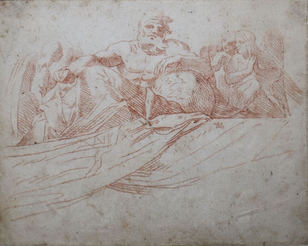 Pietro Paolo Vasta - Padre Eterno, Disegno a Sanguigna su Carta