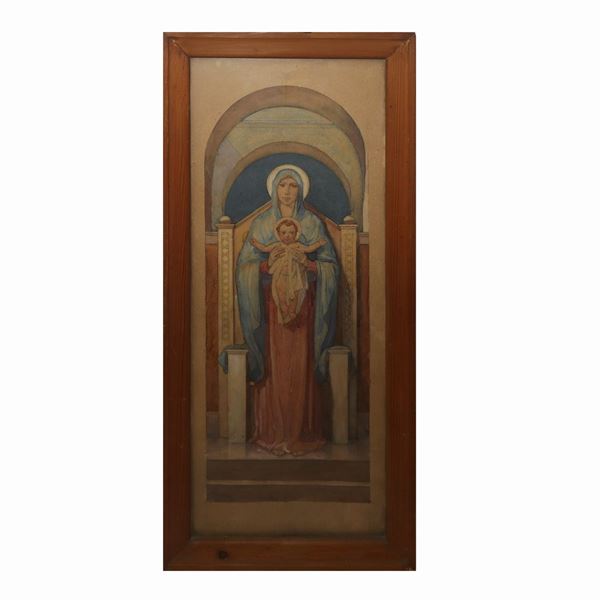 Primo Panciroli - Madonna with child, sketch.