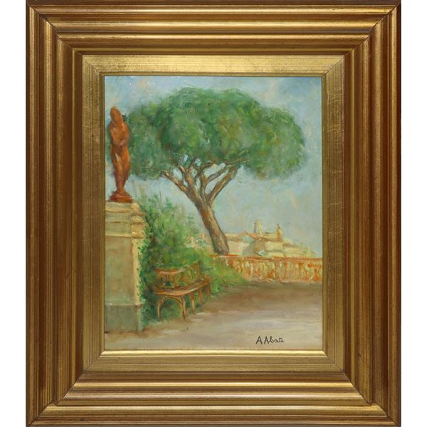 Alberto Abate - Terrazzo con albero con vista di paesaggio