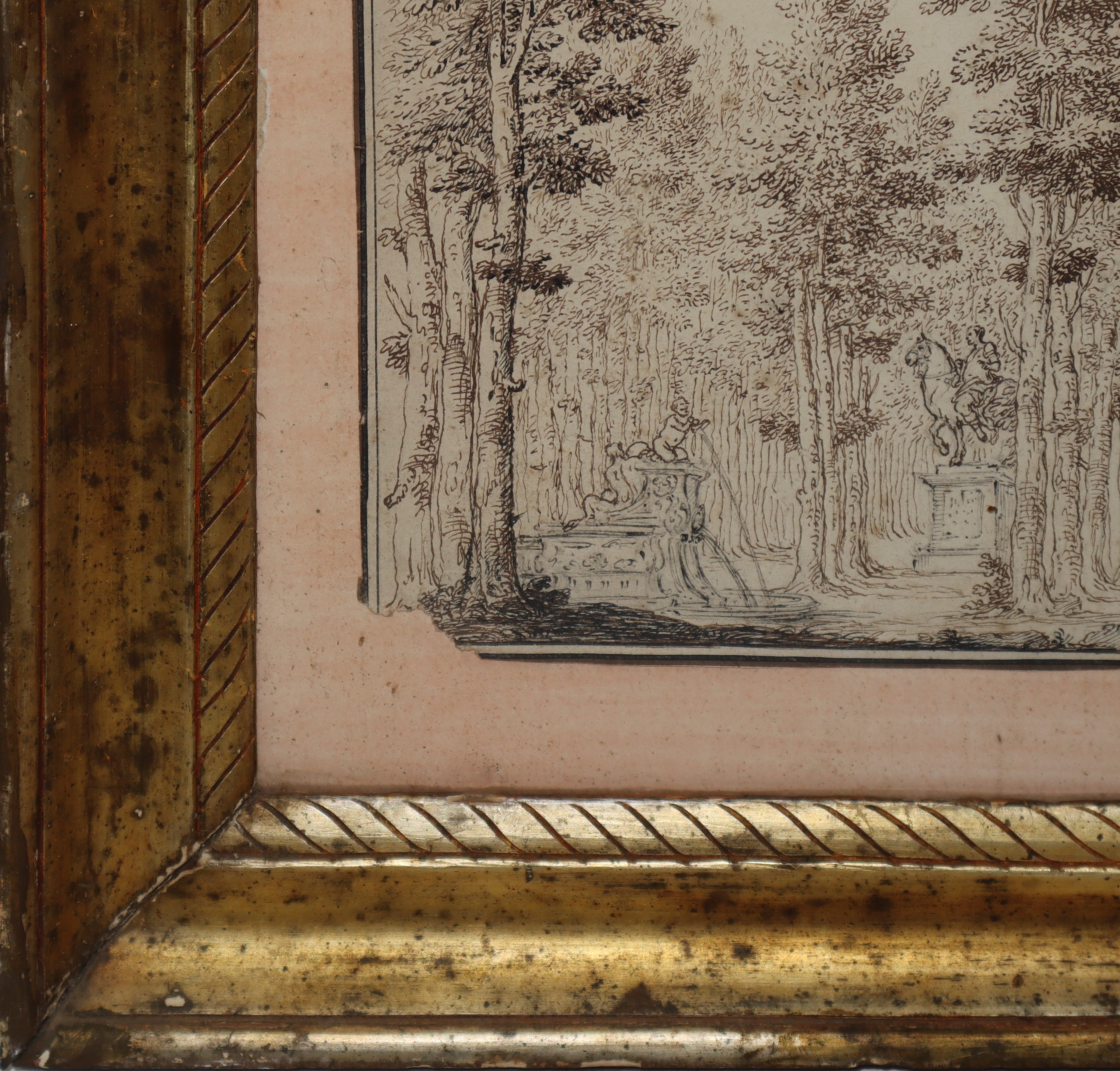 Interno di Harem con Donne in Cornice di Legno Dorato