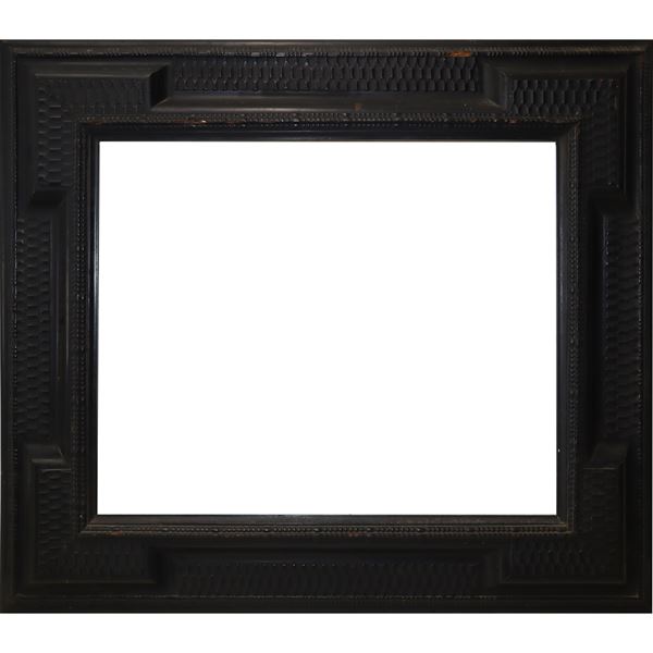 Guilloché ebonized black wood frame