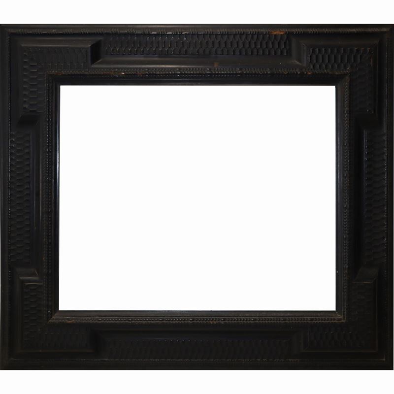 Cornice in Legno Nero Ebanizzato a Guilloché