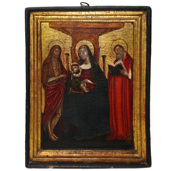 Madonna and Child Enthroned between Saints John and Jerome