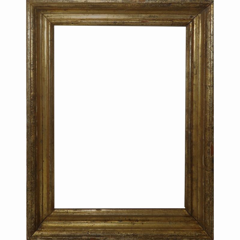 Cornice in Legno Dorato a Foglia Argento e Mistura