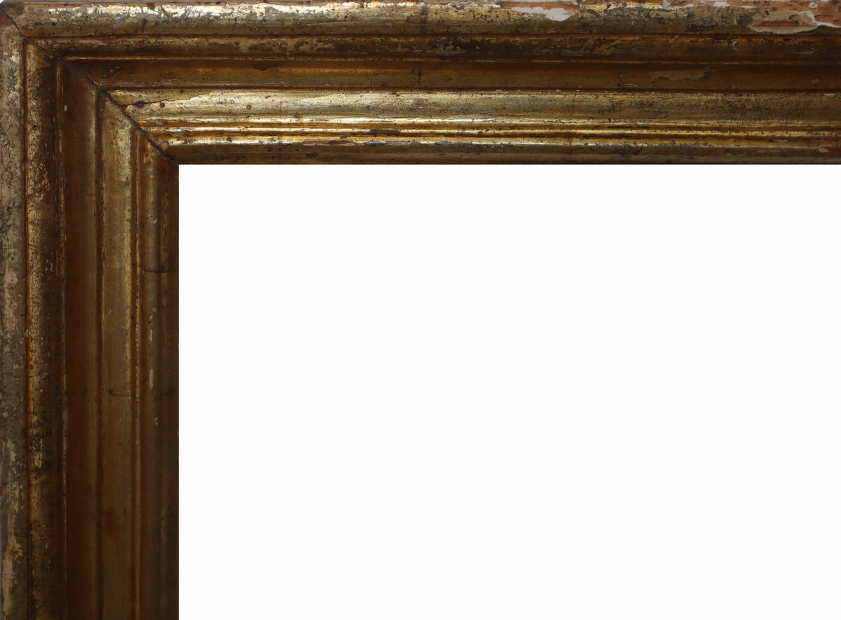 Cornice in Legno Dorato a Foglia Argento e Mistura