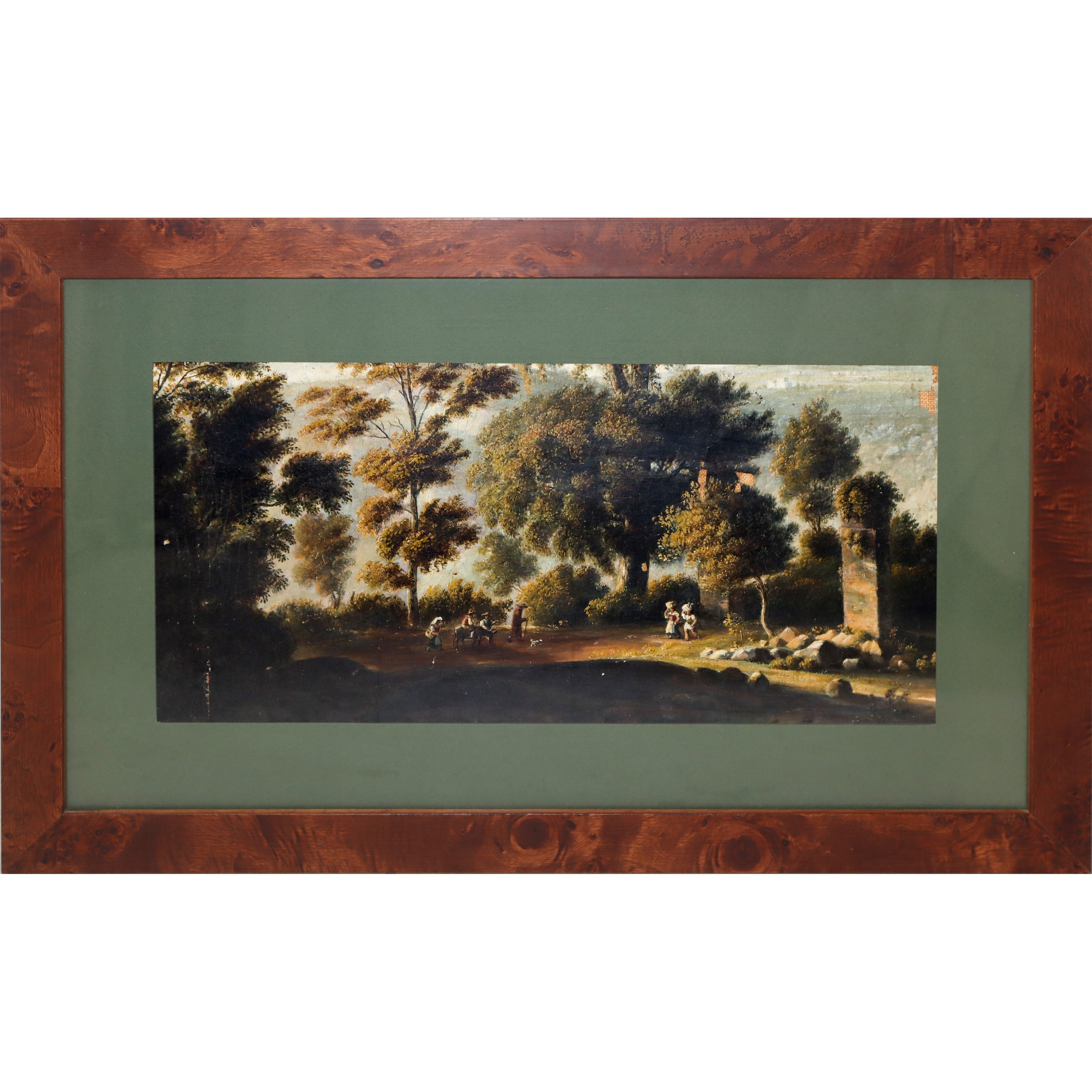 Paesaggio con Alberi, Ruderi e Contadini
