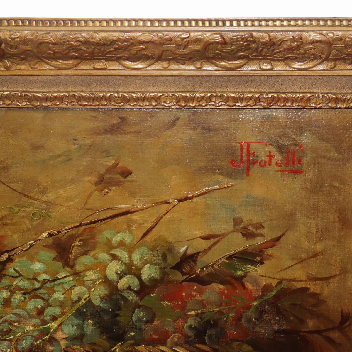 Natura morta con uva e frutti