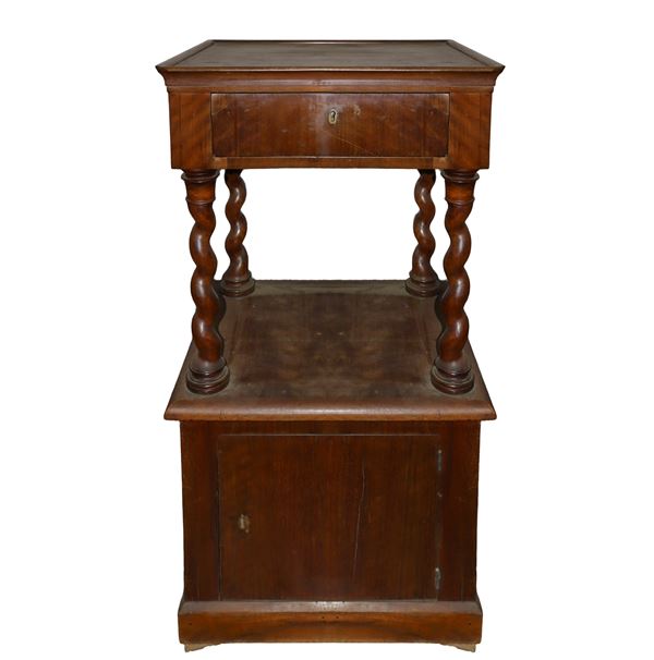 Mahogany wood bedside table