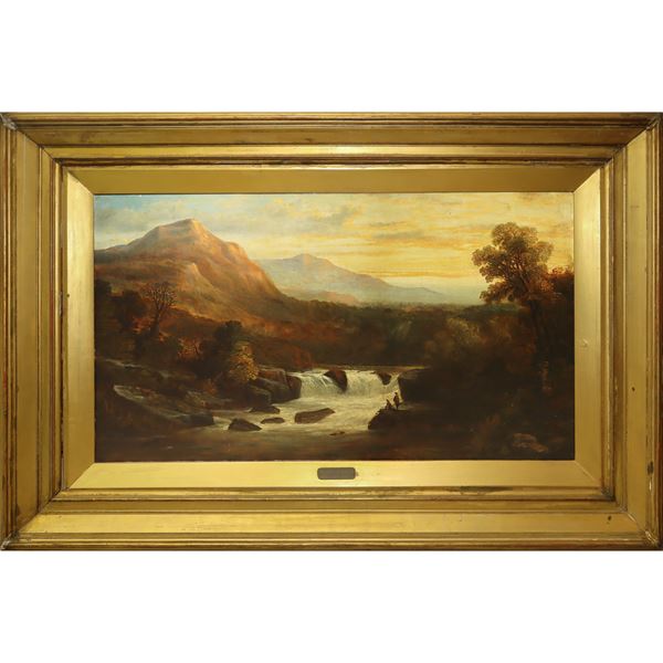 Paesaggio fluviale con alberi