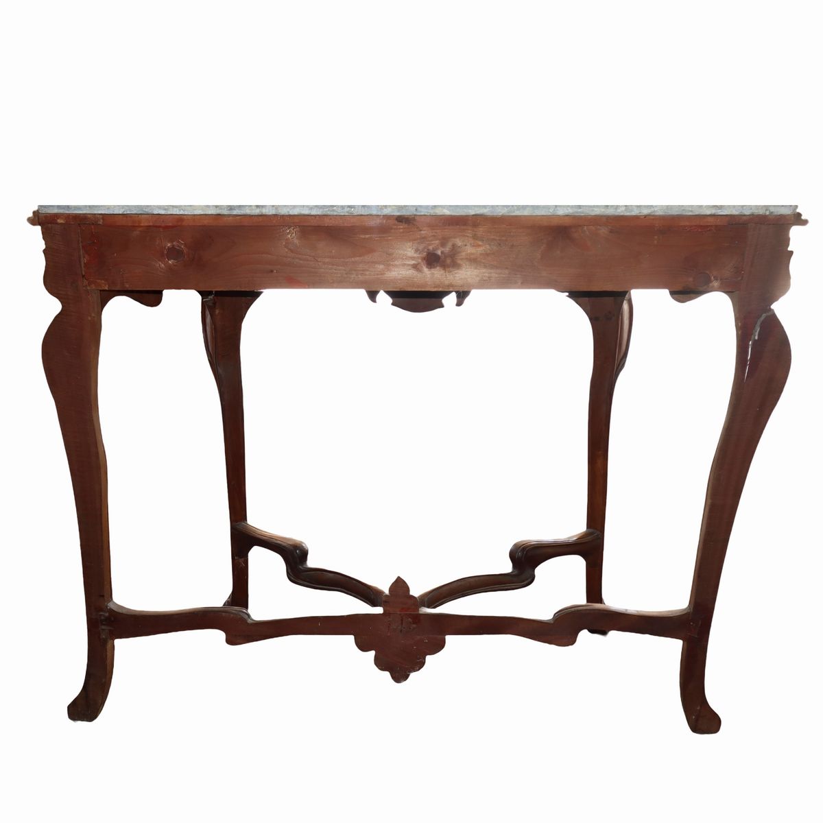 Console Liberty in Legno di Noce, Marmo Grigio Bardiglio al Piano