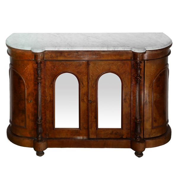 Etagère cabinet in walnut root
