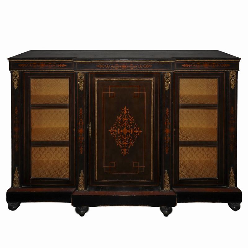 Etagère Napoleone III in Legno Nero Ebanizzato