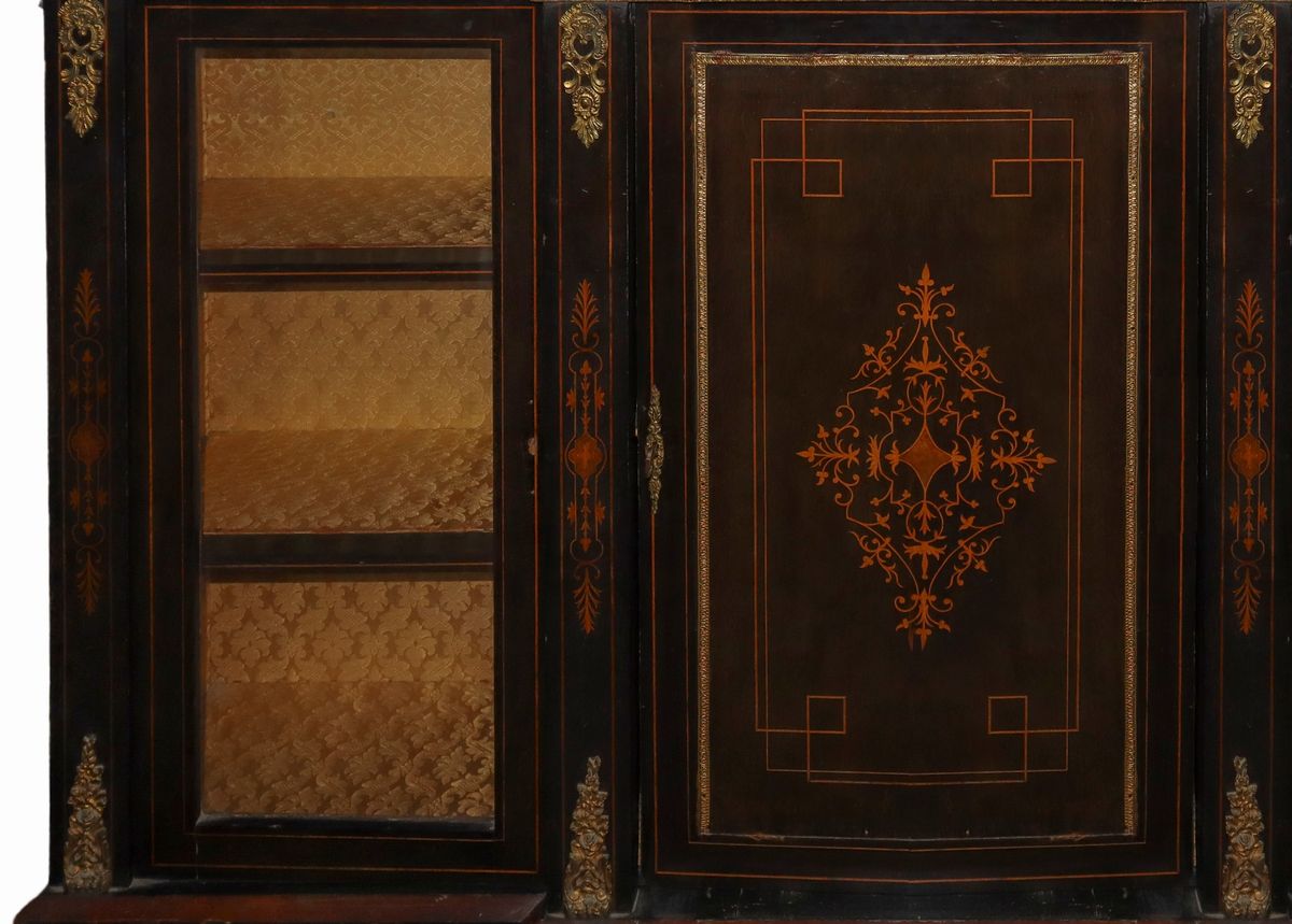 Etagère Napoleone III in Legno Nero Ebanizzato
