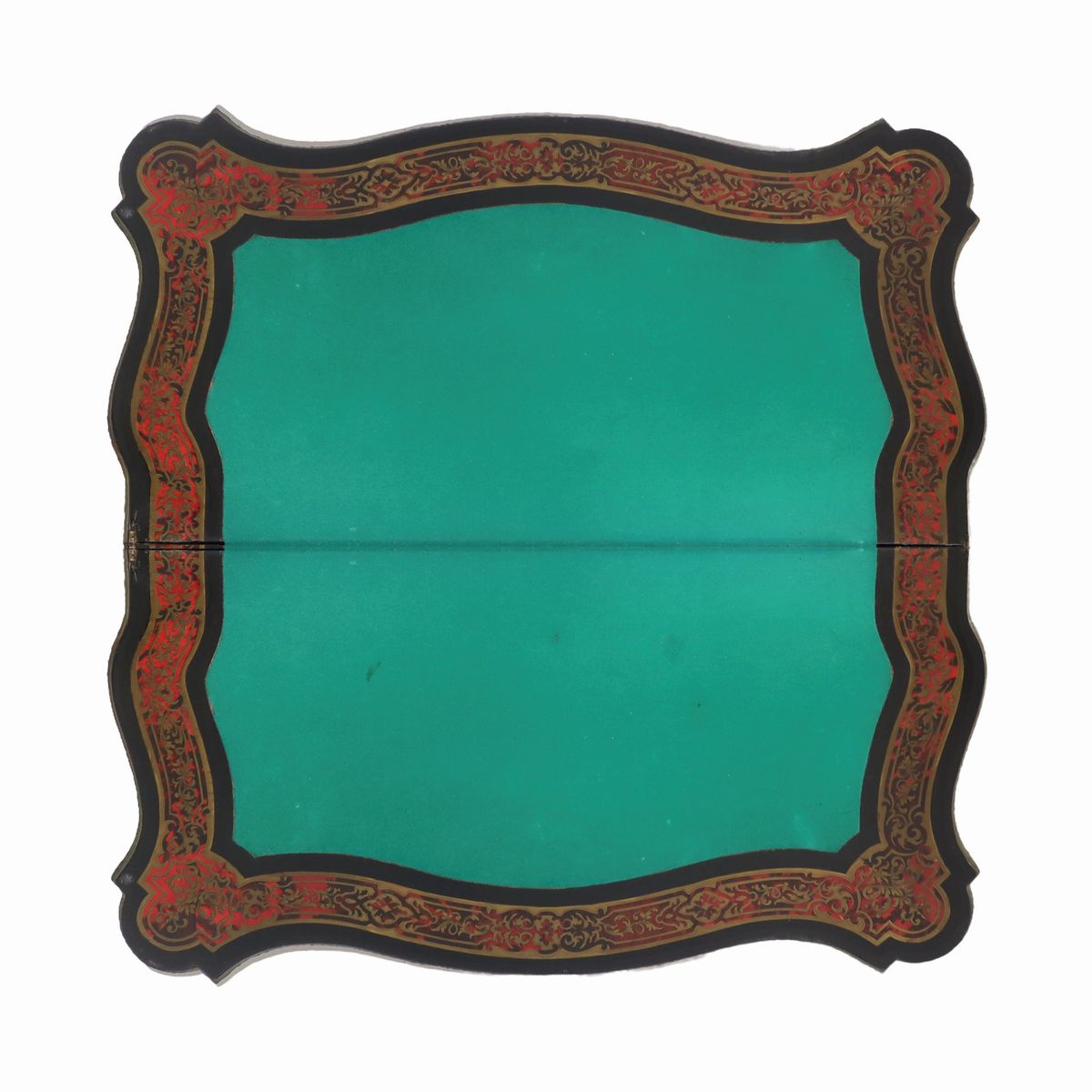 Tavolo da Gioco Boulle con Applicazioni in Ottone