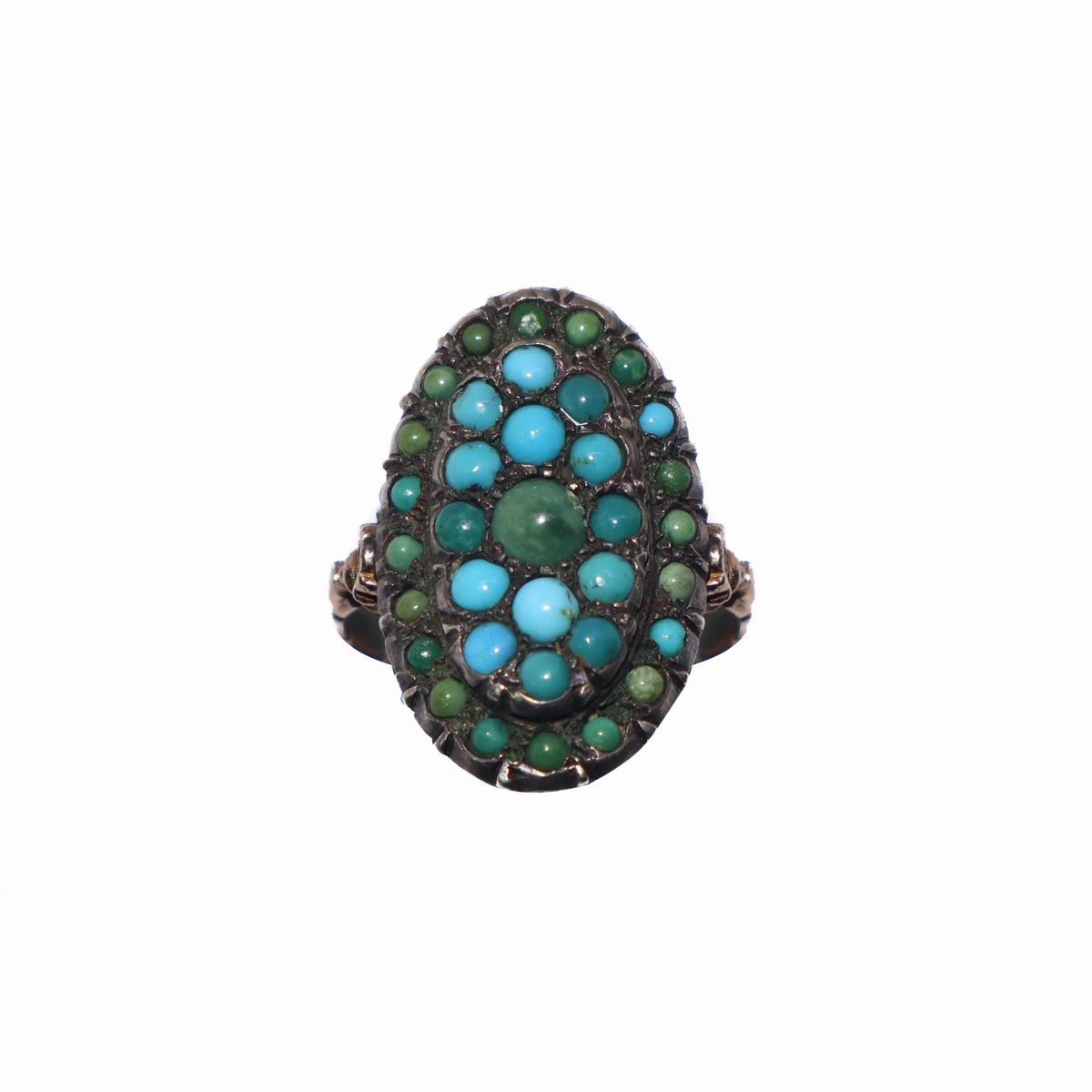 Anello in Oro e Argento con Turchesi