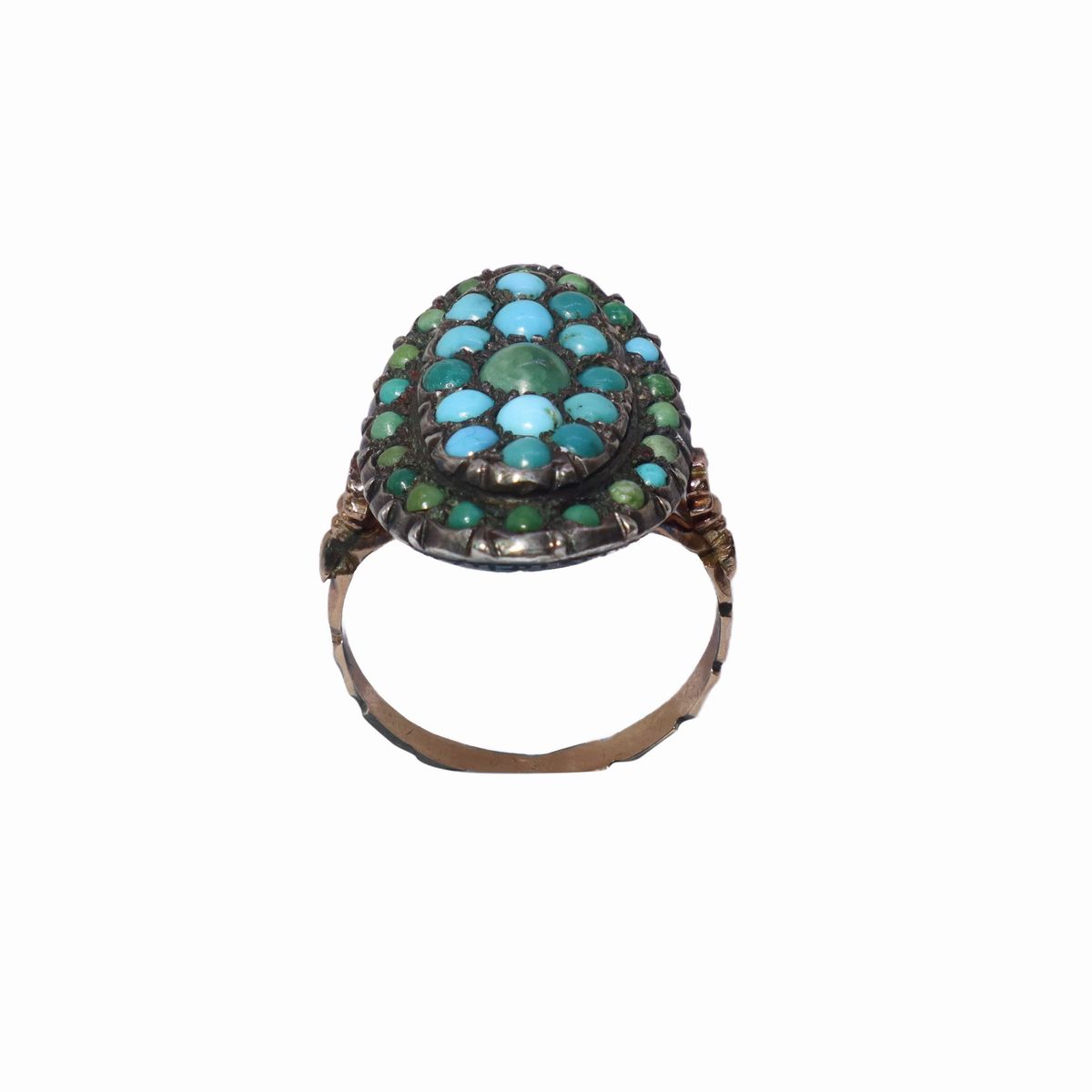 Anello in Oro e Argento con Turchesi