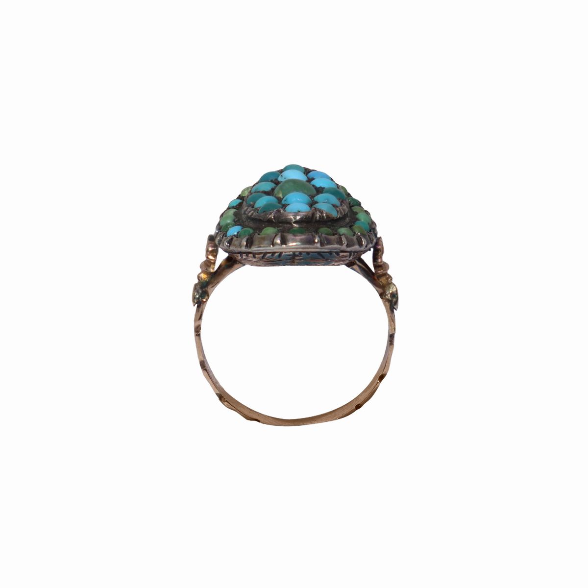 Anello in Oro e Argento con Turchesi