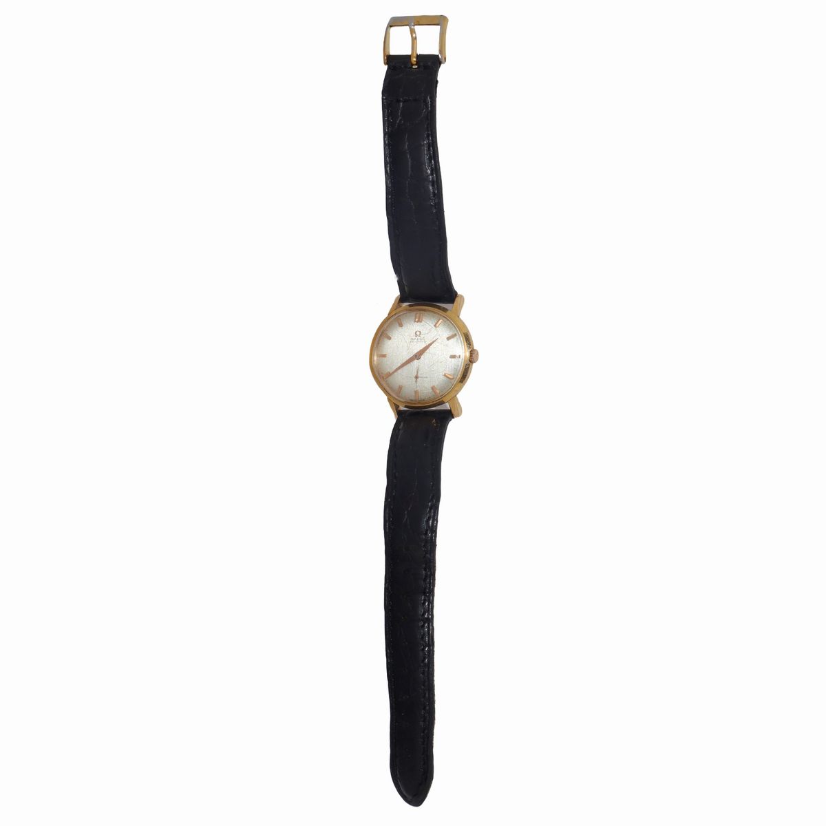 Omega - Orologio con Cassa in Oro e Cinturino in Pelle